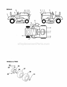 Page G Diagram and Parts List for 917250510  Craftsman Lawn Tractor