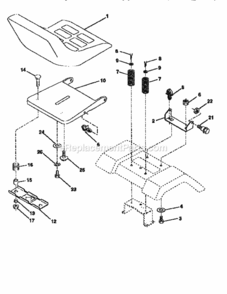 Page H Diagram and Parts List for 917250571  Craftsman Lawn Tractor