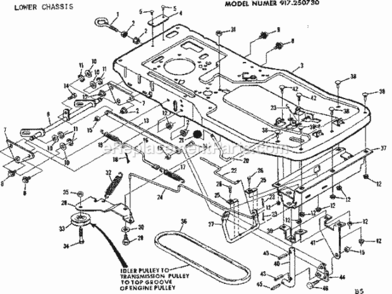 Page B Diagram and Parts List for 917250730  Craftsman Lawn Tractor