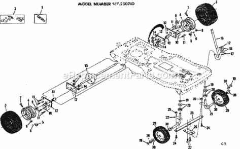 Page C Diagram and Parts List for 917250740  Craftsman Lawn Tractor