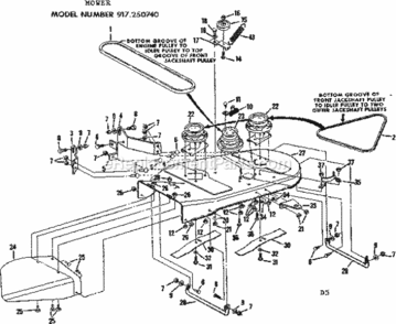 Page D Diagram and Parts List for 917250740  Craftsman Lawn Tractor