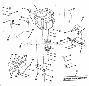 Page E Diagram and Parts List for 917250790  Craftsman Lawn Tractor