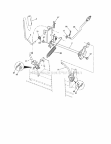Part Location Diagram of 420525 Craftsman Link Lift Susp. Front Mower