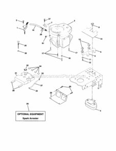 Page E Diagram and Parts List for 917250840  Craftsman Lawn Tractor