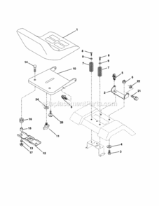 Page F Diagram and Parts List for 917250840  Craftsman Lawn Tractor