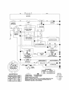 Page K Diagram and Parts List for 917250980  Craftsman Lawn Tractor