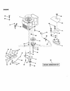 Page H Diagram and Parts List for 917251160  Craftsman Lawn Tractor