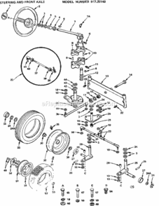 Page C Diagram and Parts List for 91725140  Craftsman Lawn Tractor
