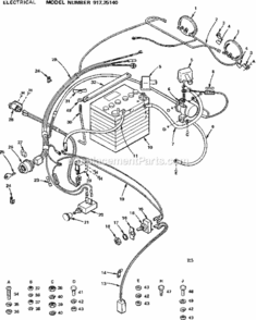 Page E Diagram and Parts List for 91725140  Craftsman Lawn Tractor