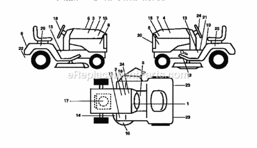 Page H Diagram and Parts List for 917251490  Craftsman Lawn Tractor