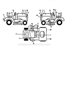 Page H Diagram and Parts List for 917251491  Craftsman Lawn Tractor