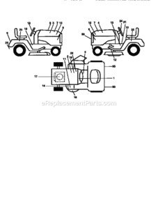 Page H Diagram and Parts List for 917251492  Craftsman Lawn Tractor