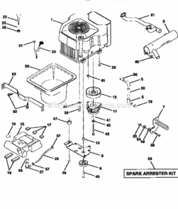 Page E Diagram and Parts List for 917251522  Craftsman Lawn Tractor