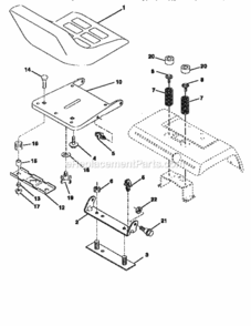 Page F Diagram and Parts List for 917251572  Craftsman Lawn Tractor