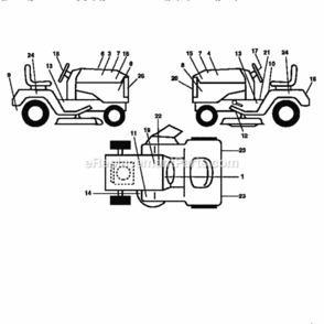 Page I Diagram and Parts List for 917251572  Craftsman Lawn Tractor