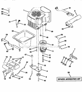 Page E Diagram and Parts List for 917251642  Craftsman Lawn Tractor
