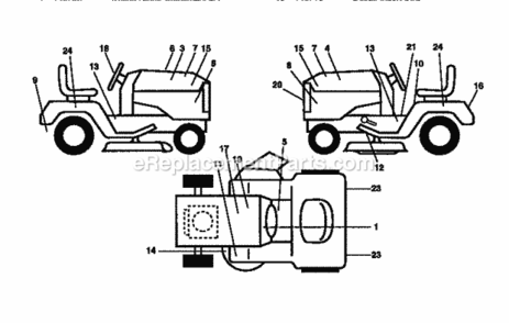 Page H Diagram and Parts List for 917251660  Craftsman Lawn Tractor