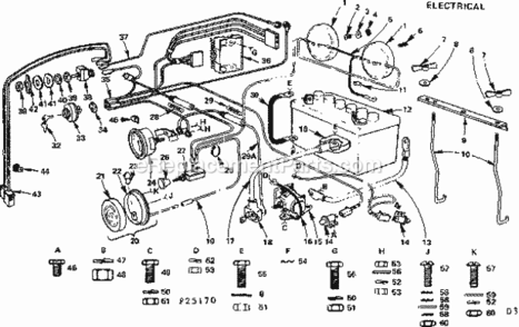 Page D Diagram and Parts List for 91725170  Craftsman Lawn Tractor