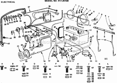 Page D Diagram and Parts List for 91725180  Craftsman Lawn Tractor