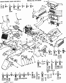 Page A Diagram and Parts List for 91725181  Craftsman Lawn Tractor
