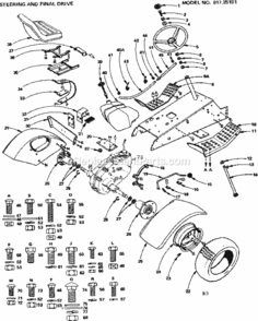 Page B Diagram and Parts List for 91725181  Craftsman Lawn Tractor