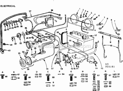 Page D Diagram and Parts List for 91725181  Craftsman Lawn Tractor