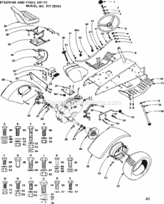 Page B Diagram and Parts List for 91725191  Craftsman Lawn Tractor