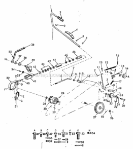 Page D Diagram and Parts List for 91725201  Craftsman Lawn Mower