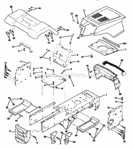 Chassis_And_Enclosures Diagram and Parts List for 917252501  Craftsman Lawn Tractor