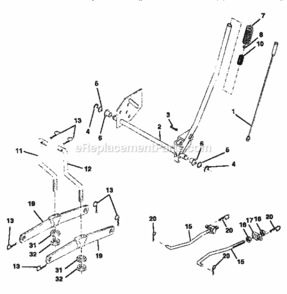 Lift Diagram and Parts List for 917252501  Craftsman Lawn Tractor