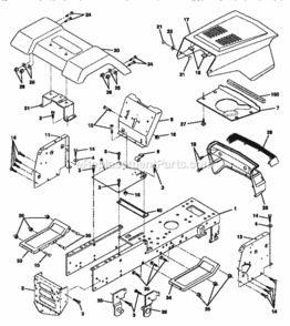 Page B Diagram and Parts List for 917252520  Craftsman Lawn Tractor