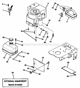Page H Diagram and Parts List for 917252520  Craftsman Lawn Tractor