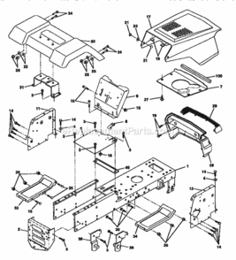 Page B Diagram and Parts List for 917252521  Craftsman Lawn Tractor