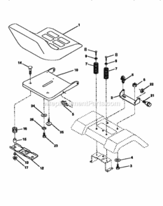 Page E Diagram and Parts List for 917252521  Craftsman Lawn Tractor