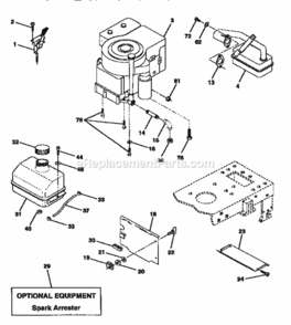 Page H Diagram and Parts List for 917252521  Craftsman Lawn Tractor