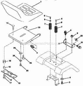 Page E Diagram and Parts List for 917252530  Craftsman Lawn Tractor