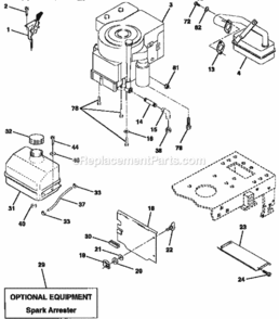 Page H Diagram and Parts List for 917252530  Craftsman Lawn Tractor