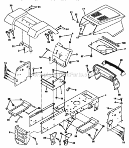 Page B Diagram and Parts List for 917252532  Craftsman Lawn Tractor