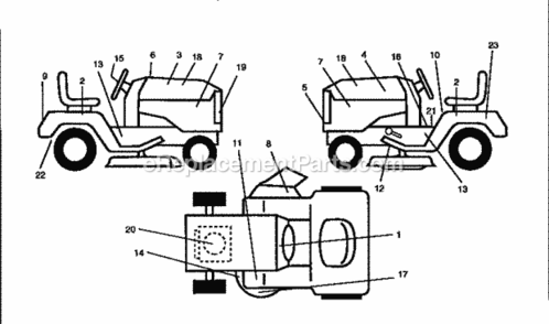 Page F Diagram and Parts List for 917252532  Craftsman Lawn Tractor