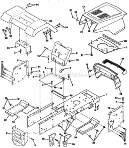 Page B Diagram and Parts List for 917252540  Craftsman Lawn Tractor