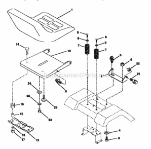 Page E Diagram and Parts List for 917252540  Craftsman Lawn Tractor