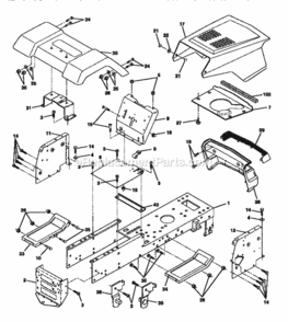 Page B Diagram and Parts List for 917252541  Craftsman Lawn Tractor