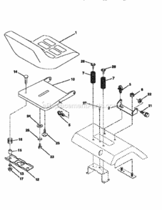 Page E Diagram and Parts List for 917252562  Craftsman Lawn Tractor