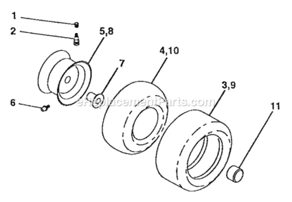 Page H Diagram and Parts List for 917252580  Craftsman Lawn Tractor