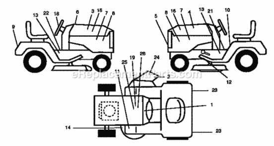 Page G Diagram and Parts List for 917252610  Craftsman Lawn Tractor