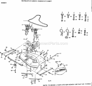 Page G Diagram and Parts List for 917252671  Craftsman Lawn Tractor