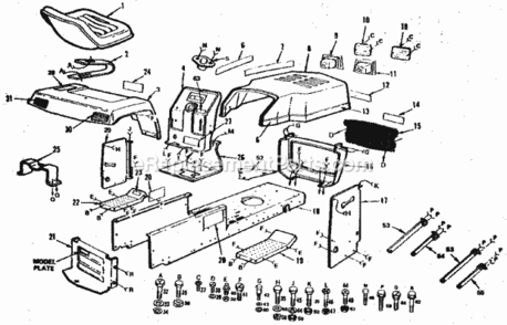 Page B Diagram and Parts List for 917252673  Craftsman Lawn Tractor