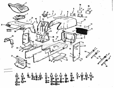 Page B Diagram and Parts List for 917252674  Craftsman Lawn Tractor