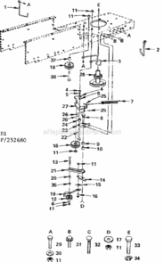 Page D Diagram and Parts List for 917252680  Craftsman Lawn Tractor