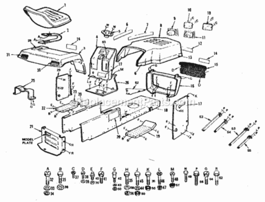 Page B Diagram and Parts List for 917252681  Craftsman Lawn Tractor